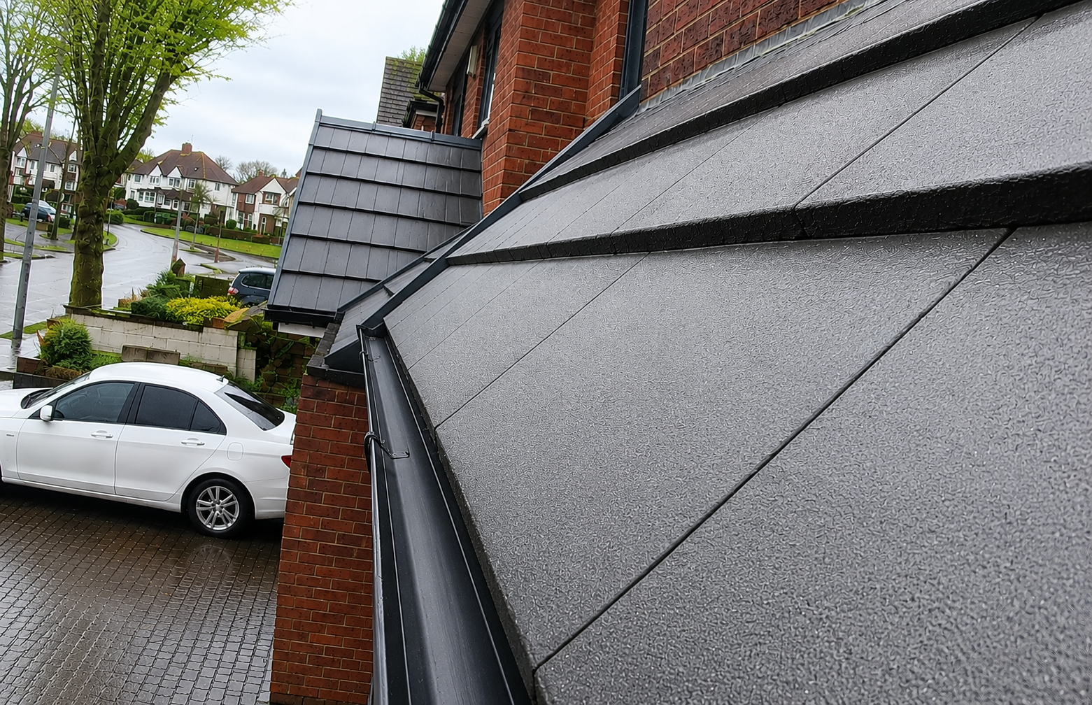 Clean clear gutter ready for heavy rainfall Birmingham Wow Gutters Ltd